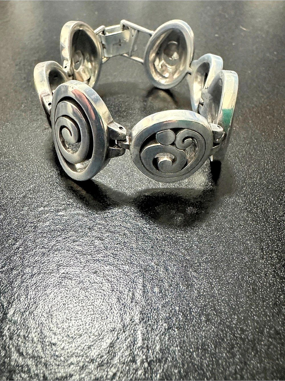 Brighton Silver Tone Swirl Link Statement Bracelet Vintage Style